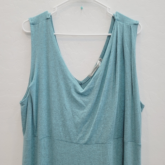 NWT Forgotten Grace Front Pleat Maxi Dress In Robin Egg Chambray Women's Size 3X - Picture 10 of 12